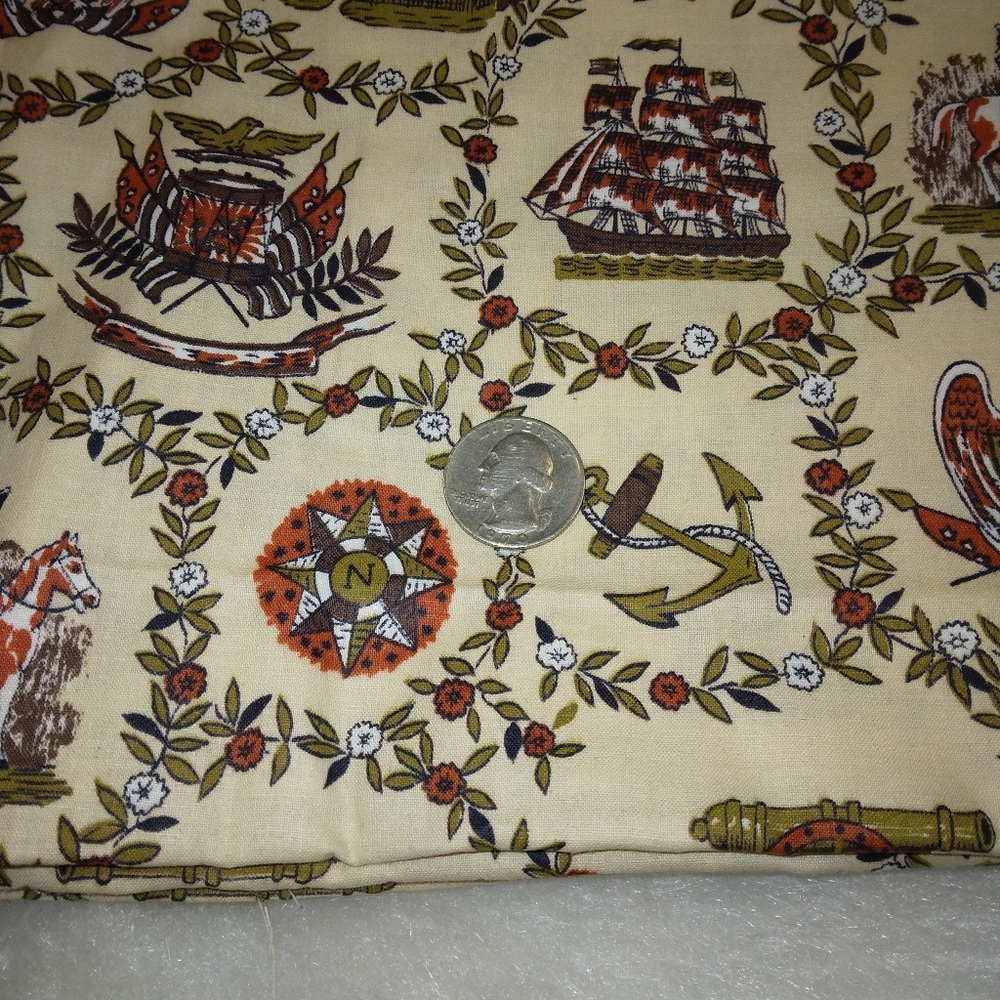 FABRIC Charming Vintage Americana Print Fabric, 4 yd x 36 in - Picture 7 of 8